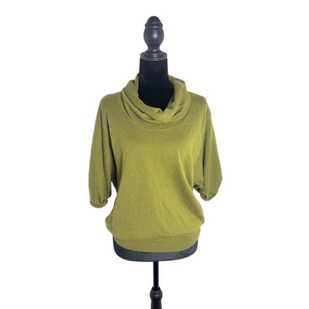 Ann Taylor LOFT Sweater Womens MP Olive Green Excellent Cowl Neck Dolman Sleeve